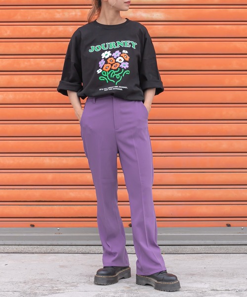 Perushu(ペルーシュ)の「レトロフラワーロックTシャツ(Tシャツ/カットソー・メンズ・ホワイト/チャコールグレー/ブラック/ライトグリーン・MEDIUM/LARGE)」の18枚目の写真