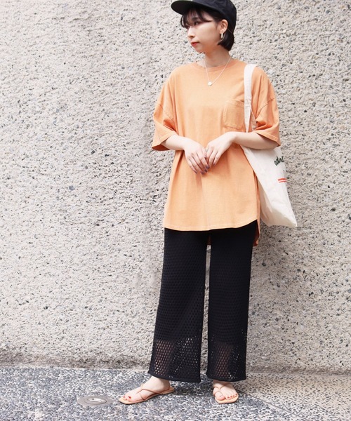 Factor=（ファクターイコール）の「メッシュ編みニットパンツ（その他パンツ・レディース・ブラック/オレンジ/モカ・FREE）」の5枚目の写真