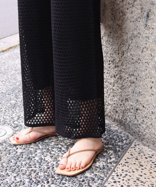 Factor=（ファクターイコール）の「メッシュ編みニットパンツ（その他パンツ・レディース・ブラック/オレンジ/モカ・FREE）」の7枚目の写真