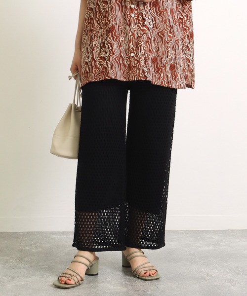 Factor=（ファクターイコール）の「メッシュ編みニットパンツ（その他パンツ・レディース・ブラック/オレンジ/モカ・FREE）」の10枚目の写真