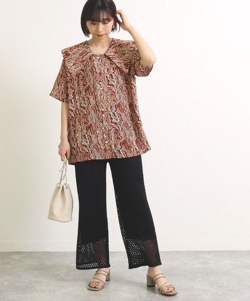 Factor=（ファクターイコール）の「メッシュ編みニットパンツ（その他パンツ・レディース・ブラック/オレンジ/モカ・FREE）」の11枚目の写真