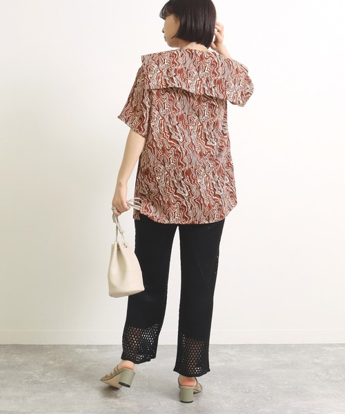 Factor=（ファクターイコール）の「メッシュ編みニットパンツ（その他パンツ・レディース・ブラック/オレンジ/モカ・FREE）」の12枚目の写真