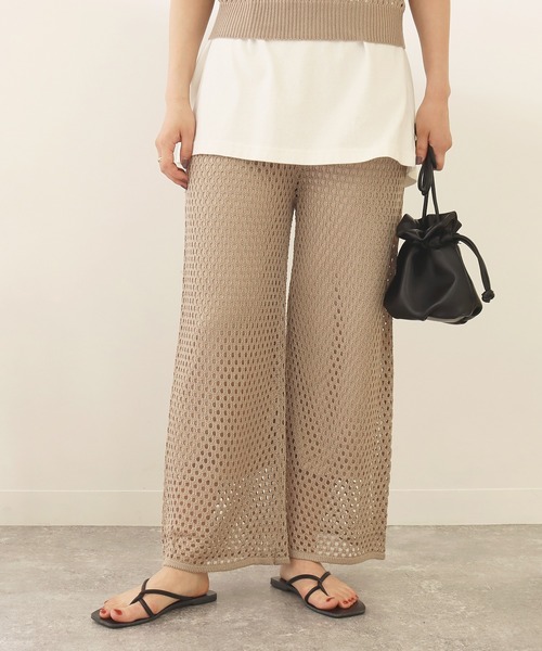 Factor=（ファクターイコール）の「メッシュ編みニットパンツ（その他パンツ・レディース・ブラック/オレンジ/モカ・FREE）」の13枚目の写真