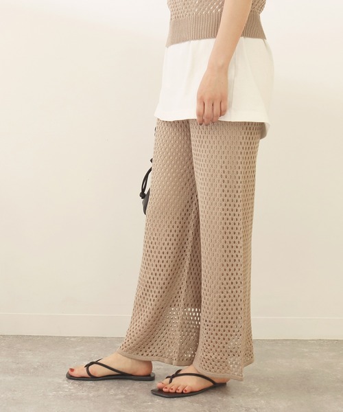 Factor=（ファクターイコール）の「メッシュ編みニットパンツ（その他パンツ・レディース・ブラック/オレンジ/モカ・FREE）」の14枚目の写真