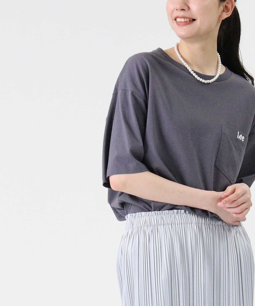 Lee（リー）の「【Lee】ラウンドポケットＴシャツ（Tシャツ/カットソー・レディース・パープル/ホワイト/ダークグレー・M/L）」の3枚目の写真