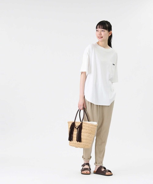 Lee（リー）の「【Lee】ラウンドポケットＴシャツ（Tシャツ/カットソー・レディース・パープル/ホワイト/ダークグレー・M/L）」の15枚目の写真