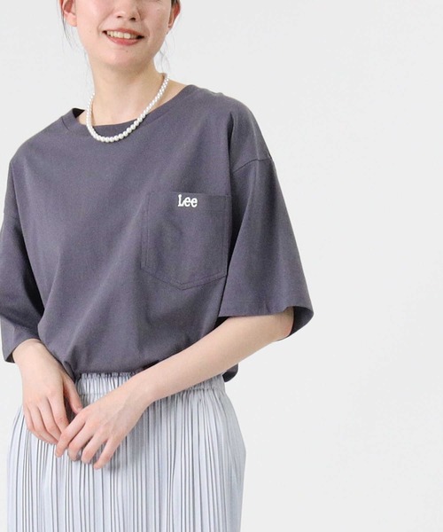 Lee（リー）の「【Lee】ラウンドポケットＴシャツ（Tシャツ/カットソー・レディース・パープル/ホワイト/ダークグレー・M/L）」の21枚目の写真