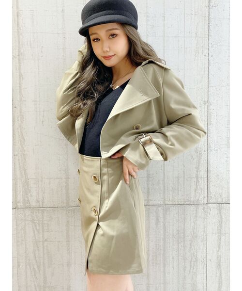 GYDA(ジェイダ)の「FALLショートトレンチコート(トレンチコート・レディース・ベージュ/オリーブ・FREE)」の14枚目の写真