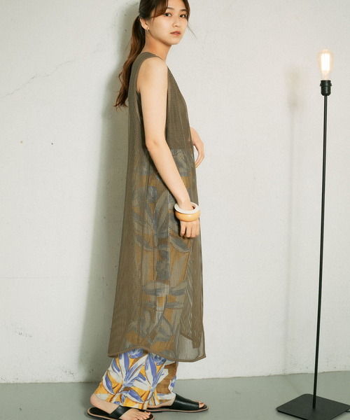 KBF（ケイビーエフ）の「2WAYメッシュワンピース（ワンピース・レディース・オリーブ/アイボリー・ONE）」の6枚目の写真