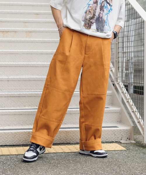 Perushu(ペルーシュ)の「ステッチワイドストレートパンツ(その他パンツ・メンズ・オフホワイト/オレンジ/ボルドー・SMALL/MEDIUM/LARGE)」の17枚目の写真