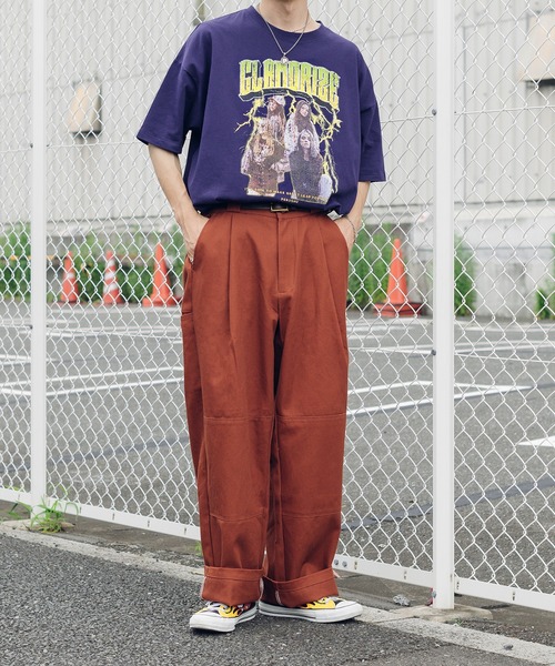 Perushu(ペルーシュ)の「ステッチワイドストレートパンツ(その他パンツ・メンズ・オフホワイト/オレンジ/ボルドー・SMALL/MEDIUM/LARGE)」の7枚目の写真