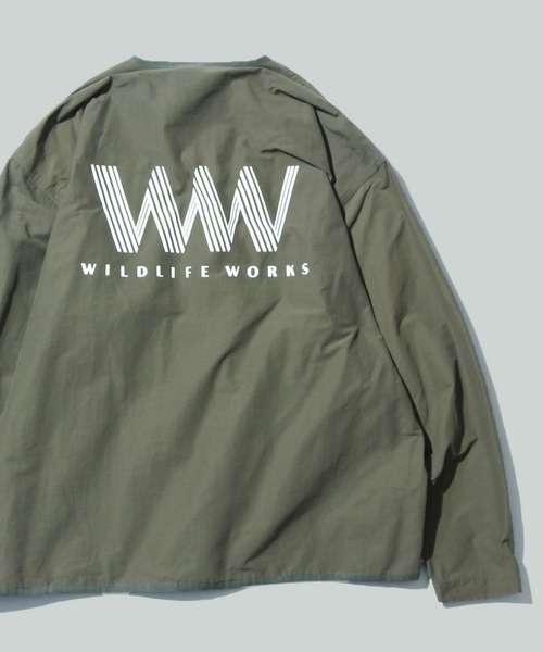 STARTER(スターター)の「STARTER/スターター ZIPジャケット PURI コラボ ジャケット バックグラフィック アウトドア(ナイロンジャケット・メンズ・ブラック/カーキ・M/L/XL)」の2枚目の写真