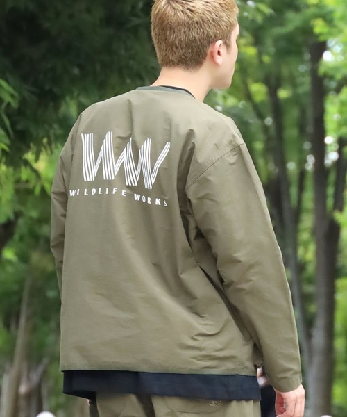 STARTER(スターター)の「STARTER/スターター ZIPジャケット PURI コラボ ジャケット バックグラフィック アウトドア(ナイロンジャケット・メンズ・ブラック/カーキ・M/L/XL)」の9枚目の写真