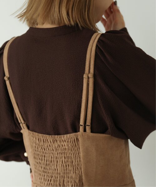 RAY CASSIN（レイカズン）の「Vカットナロージャンスカ（ジャンパースカート・レディース・ワイン/ブラック/ベージュ・FREE）」の10枚目の写真