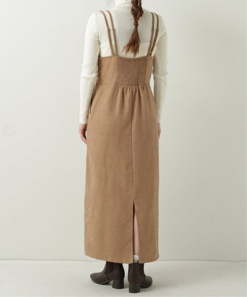 RAY CASSIN（レイカズン）の「Vカットナロージャンスカ（ジャンパースカート・レディース・ワイン/ブラック/ベージュ・FREE）」の17枚目の写真