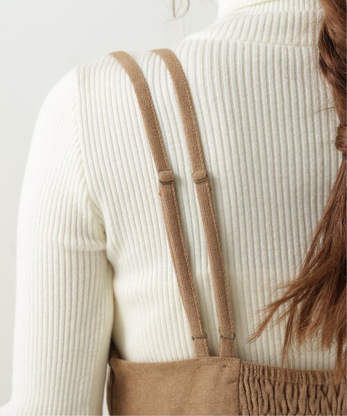 RAY CASSIN（レイカズン）の「Vカットナロージャンスカ（ジャンパースカート・レディース・ワイン/ブラック/ベージュ・FREE）」の18枚目の写真