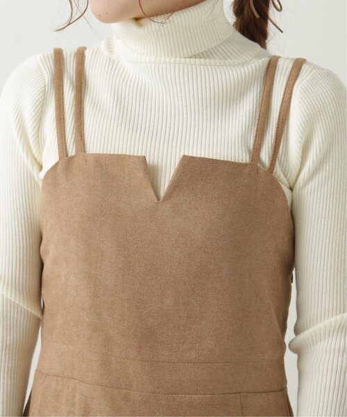 RAY CASSIN（レイカズン）の「Vカットナロージャンスカ（ジャンパースカート・レディース・ワイン/ブラック/ベージュ・FREE）」の19枚目の写真