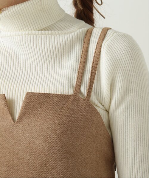 RAY CASSIN（レイカズン）の「Vカットナロージャンスカ（ジャンパースカート・レディース・ワイン/ブラック/ベージュ・FREE）」の20枚目の写真