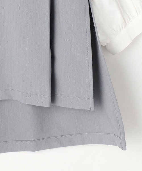 NICOLE white(ニコルホワイト)の「Vベスト×スタンドギャザーブラウスSET(シャツ/ブラウス・レディース・ブラック/ベージュ/グレー・FREE)」の12枚目の写真