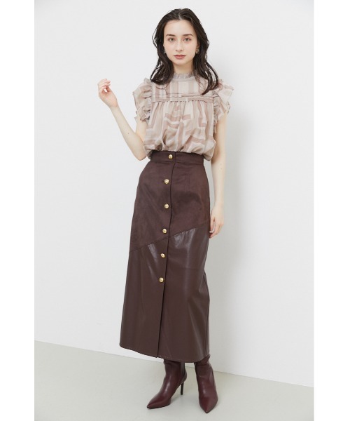 rienda（リエンダ）の「ジオメトリックフリルデザインブラウス（シャツ