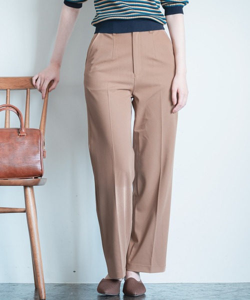 Andemiu（アンデミュウ）の「【セットアップ対応】アソートセミワイドパンツ219171（デニムパンツ・レディース・ブラック/ベージュ/チェック・SMALL/MEDIUM）」の2枚目の写真