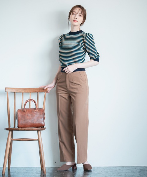 Andemiu（アンデミュウ）の「【セットアップ対応】アソートセミワイドパンツ219171（デニムパンツ・レディース・ブラック/ベージュ/チェック・SMALL/MEDIUM）」の13枚目の写真