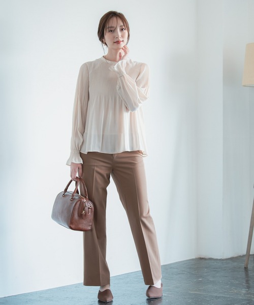 Andemiu（アンデミュウ）の「【セットアップ対応】アソートセミワイドパンツ219171（デニムパンツ・レディース・ブラック/ベージュ/チェック・SMALL/MEDIUM）」の6枚目の写真