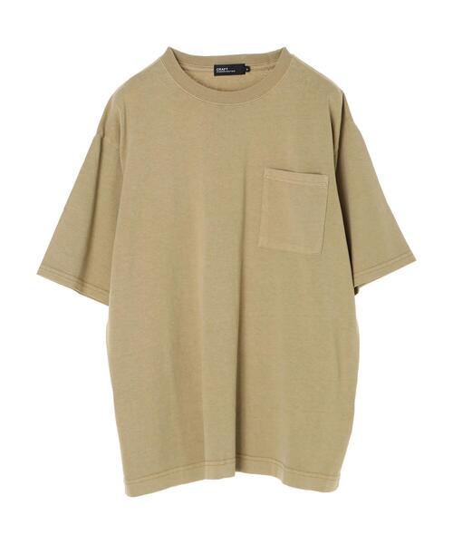 CRAFT STANDARD BOUTIQUE（クラフトスタンダードブティック）の「16/-天竺ピグメントPKT半袖TEE　＊（Tシャツ/カットソー・メンズ・チャコールグレー/ベージュ/ブラウン/オリーブ/ピンク/オレンジ/アイボリー・LL/M/L）」の12枚目の写真