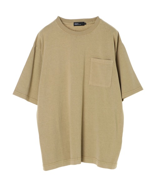 CRAFT STANDARD BOUTIQUE（クラフトスタンダードブティック）の「16/-天竺ピグメントPKT半袖TEE　＊（Tシャツ/カットソー・メンズ・チャコールグレー/ベージュ/ブラウン/オリーブ/ピンク/オレンジ/アイボリー・LL/M/L）」の5枚目の写真