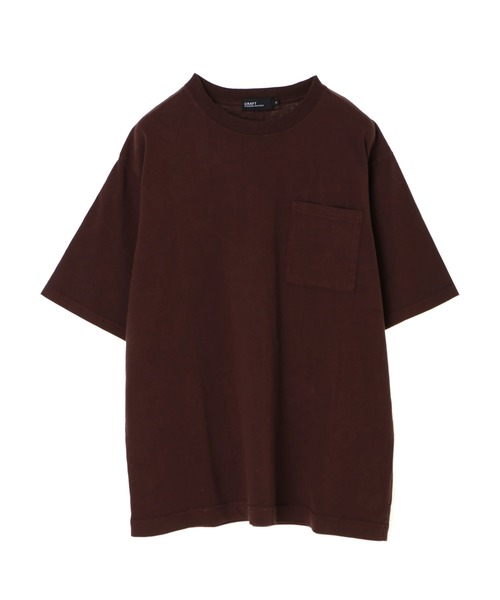 CRAFT STANDARD BOUTIQUE（クラフトスタンダードブティック）の「16/-天竺ピグメントPKT半袖TEE　＊（Tシャツ/カットソー・メンズ・チャコールグレー/ベージュ/ブラウン/オリーブ/ピンク/オレンジ/アイボリー・LL/M/L）」の4枚目の写真