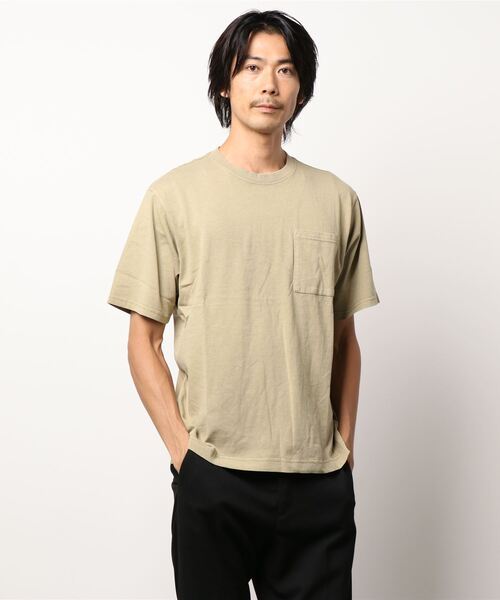 CRAFT STANDARD BOUTIQUE（クラフトスタンダードブティック）の「16/-天竺ピグメントPKT半袖TEE　＊（Tシャツ/カットソー・メンズ・チャコールグレー/ベージュ/ブラウン/オリーブ/ピンク/オレンジ/アイボリー・LL/M/L）」の8枚目の写真