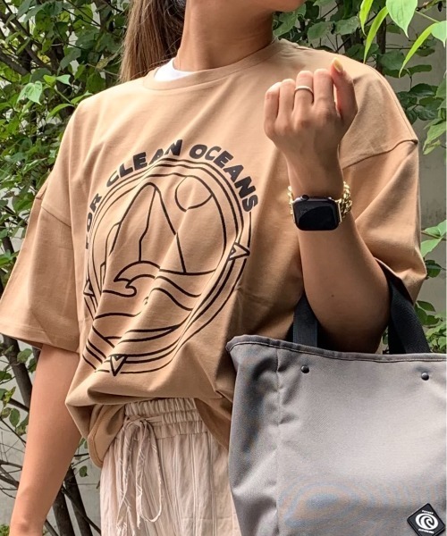 PIPING HOT FUTURE(パイピングホットフューチャー)の「CREW T-SHIRTS NATURE(Tシャツ/カットソー・レディース・ホワイト/ブラック/ブラウン・SMALL/MEDIUM/LARGE)」の3枚目の写真