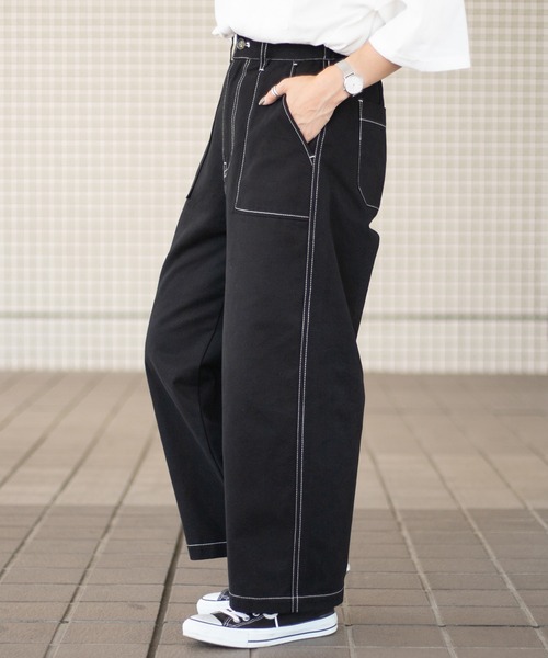 PairPair（ペアペア）の「配色ステッチワークパンツ/セットアップ対応(ユニセックス)（その他パンツ・メンズ・チャコールグレー/グリーン/ブラック・MEDIUM/LARGE）」の7枚目の写真