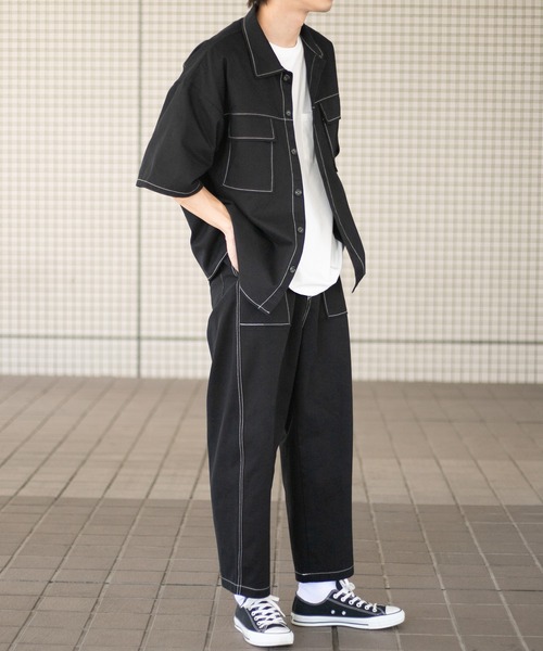 PairPair（ペアペア）の「配色ステッチワークパンツ/セットアップ対応