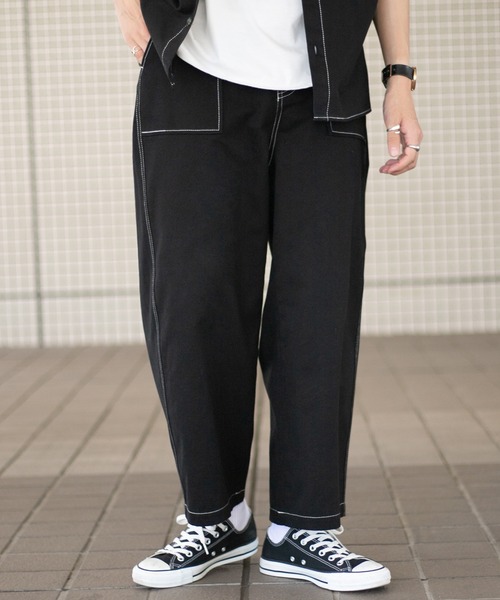 PairPair（ペアペア）の「配色ステッチワークパンツ/セットアップ対応