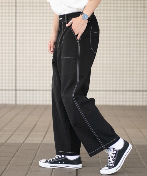 PairPair（ペアペア）の「配色ステッチワークパンツ/セットアップ対応