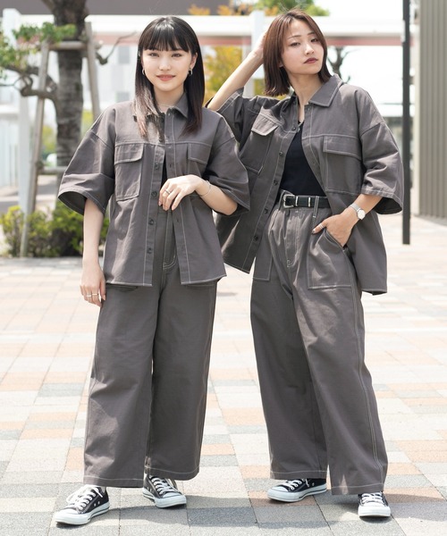 PairPair（ペアペア）の「配色ステッチワークパンツ/セットアップ対応(ユニセックス)（その他パンツ・メンズ・チャコールグレー/グリーン/ブラック・MEDIUM/LARGE）」の14枚目の写真