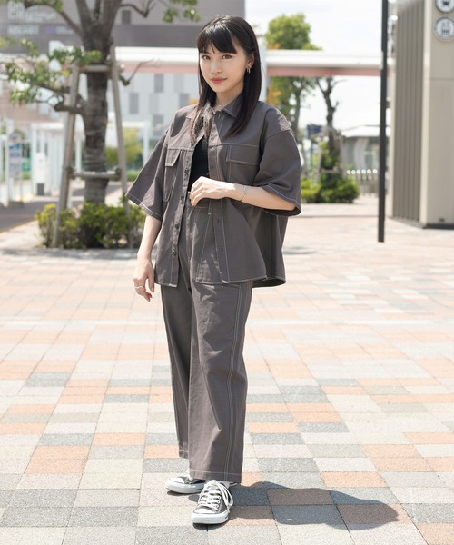 PairPair（ペアペア）の「配色ステッチワークパンツ/セットアップ対応(ユニセックス)（その他パンツ・メンズ・チャコールグレー/グリーン/ブラック・MEDIUM/LARGE）」の15枚目の写真