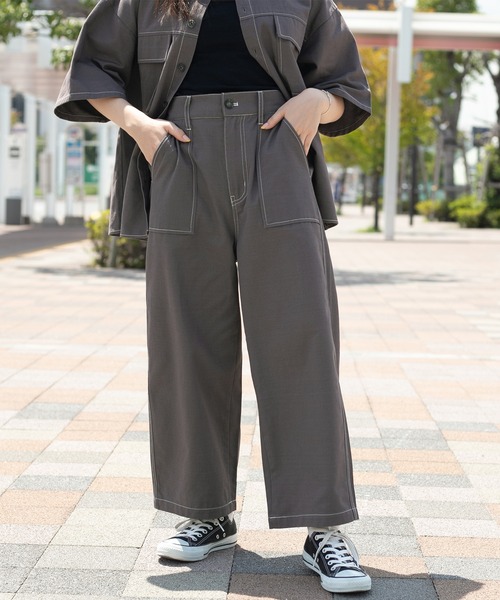 PairPair（ペアペア）の「配色ステッチワークパンツ/セットアップ対応