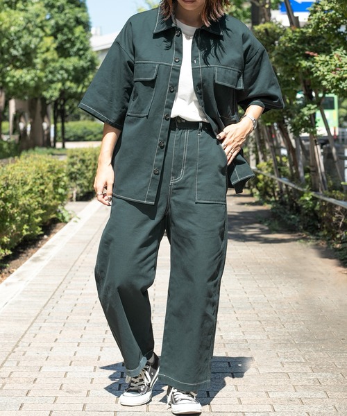 PairPair（ペアペア）の「配色ステッチワークパンツ/セットアップ対応(ユニセックス)（その他パンツ・メンズ・チャコールグレー/グリーン/ブラック・MEDIUM/LARGE）」の21枚目の写真