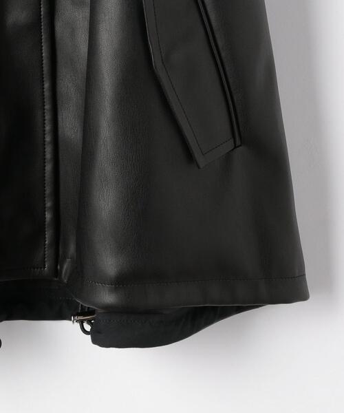 EMMEL REFINES（エメルリファインズ）の「＜EMMEL REFINES（エメル リファインズ）＞EM フェイクレザー フーデットブルゾン（その他アウター・レディース・ブラック/オフホワイト・FREE）」の6枚目の写真