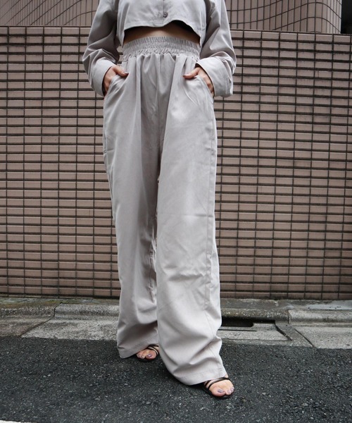 FIG&VIPER(フィグアンドバイパー)の「ピーチスキンワイドPT(その他パンツ・レディース・ライトグレー/パープル/ダークグレー・FREE)」の2枚目の写真