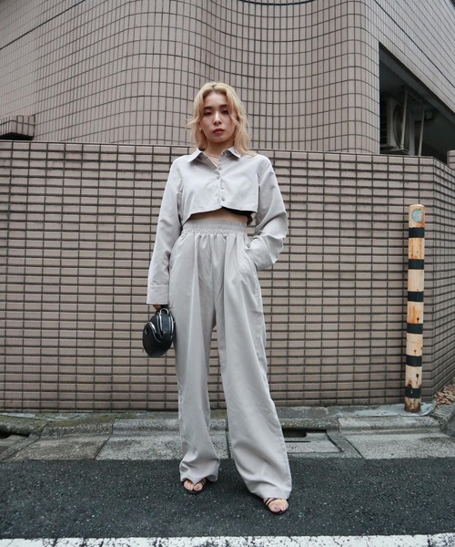 FIG&VIPER(フィグアンドバイパー)の「ピーチスキンワイドPT(その他パンツ・レディース・ライトグレー/パープル/ダークグレー・FREE)」の4枚目の写真