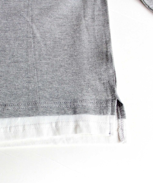 THE CASUAL（カジュアル）の「フェイクレイヤード 天竺 ビッグ ロンT キッズ（Tシャツ/カットソー・キッズ・ブラック/ベージュ/ネイビー/ブラウン/カーキ/ミント/モカ/ラベンダー/杢グレー/チャコール・110cm/120cm/130cm/140cm/150cm/160cm）」の11枚目の写真