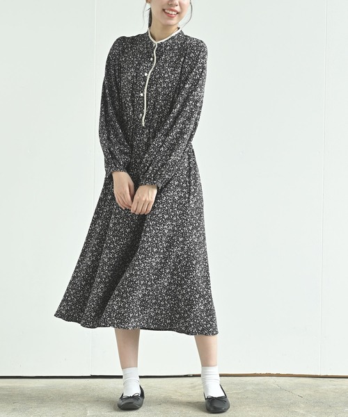 rps（アールピーエス）の「配色パイピングプリントワンピース（ワンピース・レディース・ブラック/ネイビー/キャメル・M）」の20枚目の写真