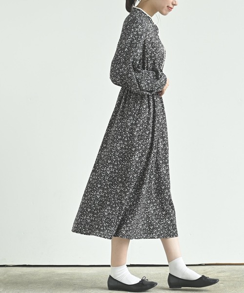 rps（アールピーエス）の「配色パイピングプリントワンピース（ワンピース・レディース・ブラック/ネイビー/キャメル・M）」の16枚目の写真