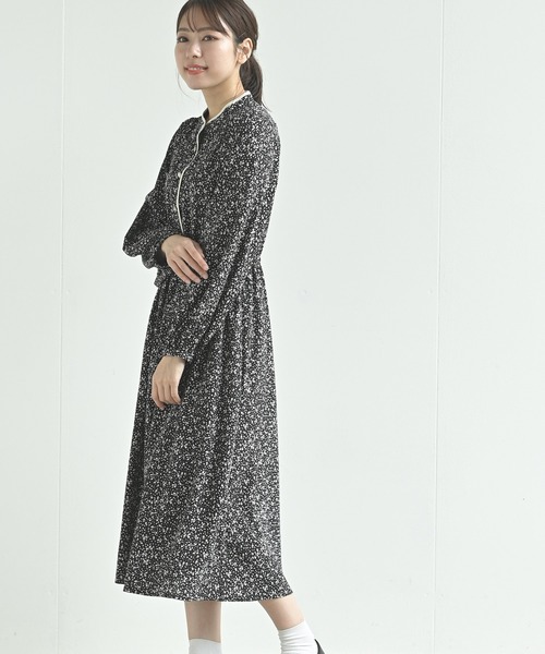 rps（アールピーエス）の「配色パイピングプリントワンピース（ワンピース・レディース・ブラック/ネイビー/キャメル・M）」の10枚目の写真