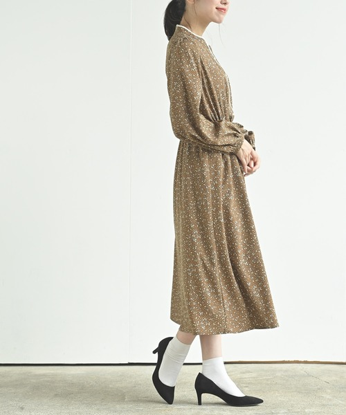 rps（アールピーエス）の「配色パイピングプリントワンピース（ワンピース・レディース・ブラック/ネイビー/キャメル・M）」の21枚目の写真