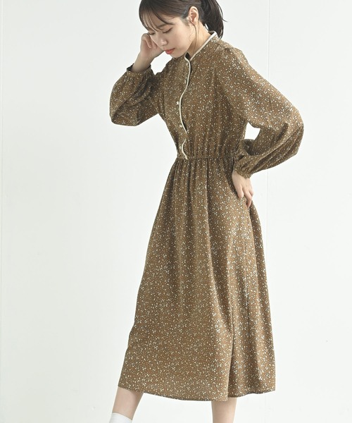 rps（アールピーエス）の「配色パイピングプリントワンピース（ワンピース・レディース・ブラック/ネイビー/キャメル・M）」の11枚目の写真