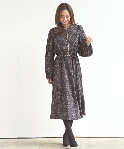 rps（アールピーエス）の「配色パイピングプリントワンピース（ワンピース・レディース・ブラック/ネイビー/キャメル・M）」の18枚目の写真